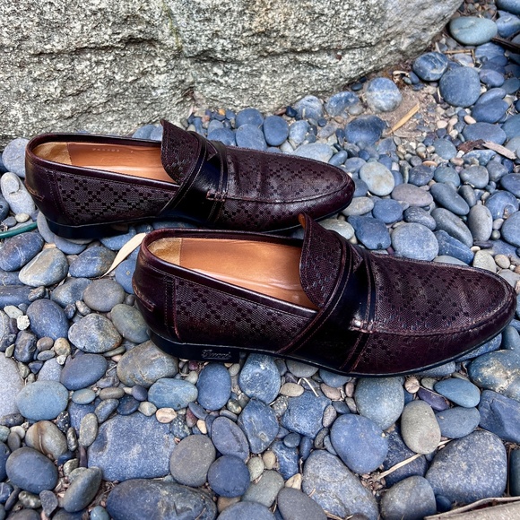 Mens Gucci Brown Leather Penny Loafer - Picture 3 of 6